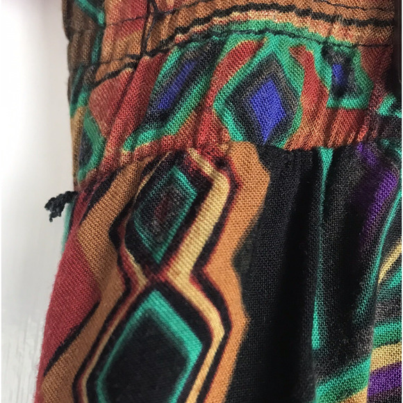 Vintage CLIO Midi Skirt Elastic Waist Flowy Colorful Abstract Print Size Large - Picture 5 of 8